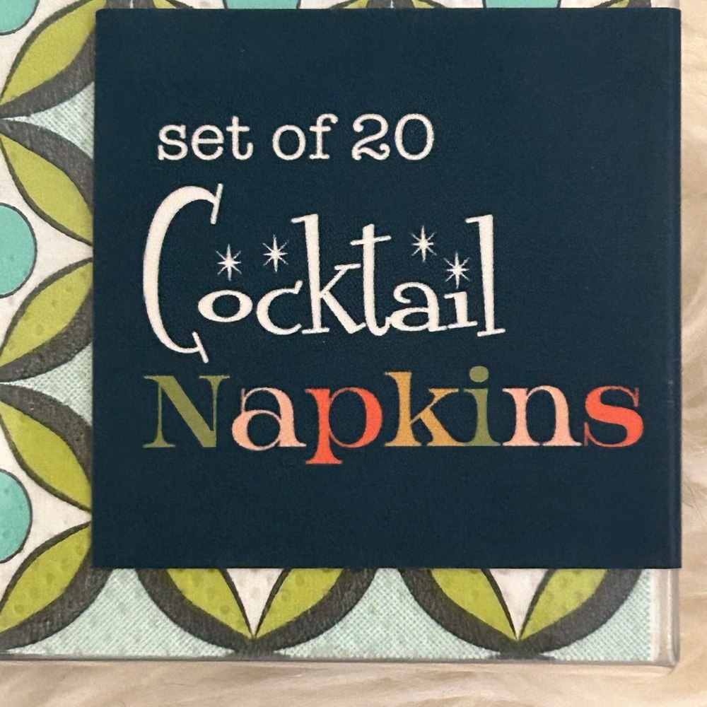 new box- mod lounge paper company set- 20 mid-century modern cocktail napkins- - Picture 2 of 7